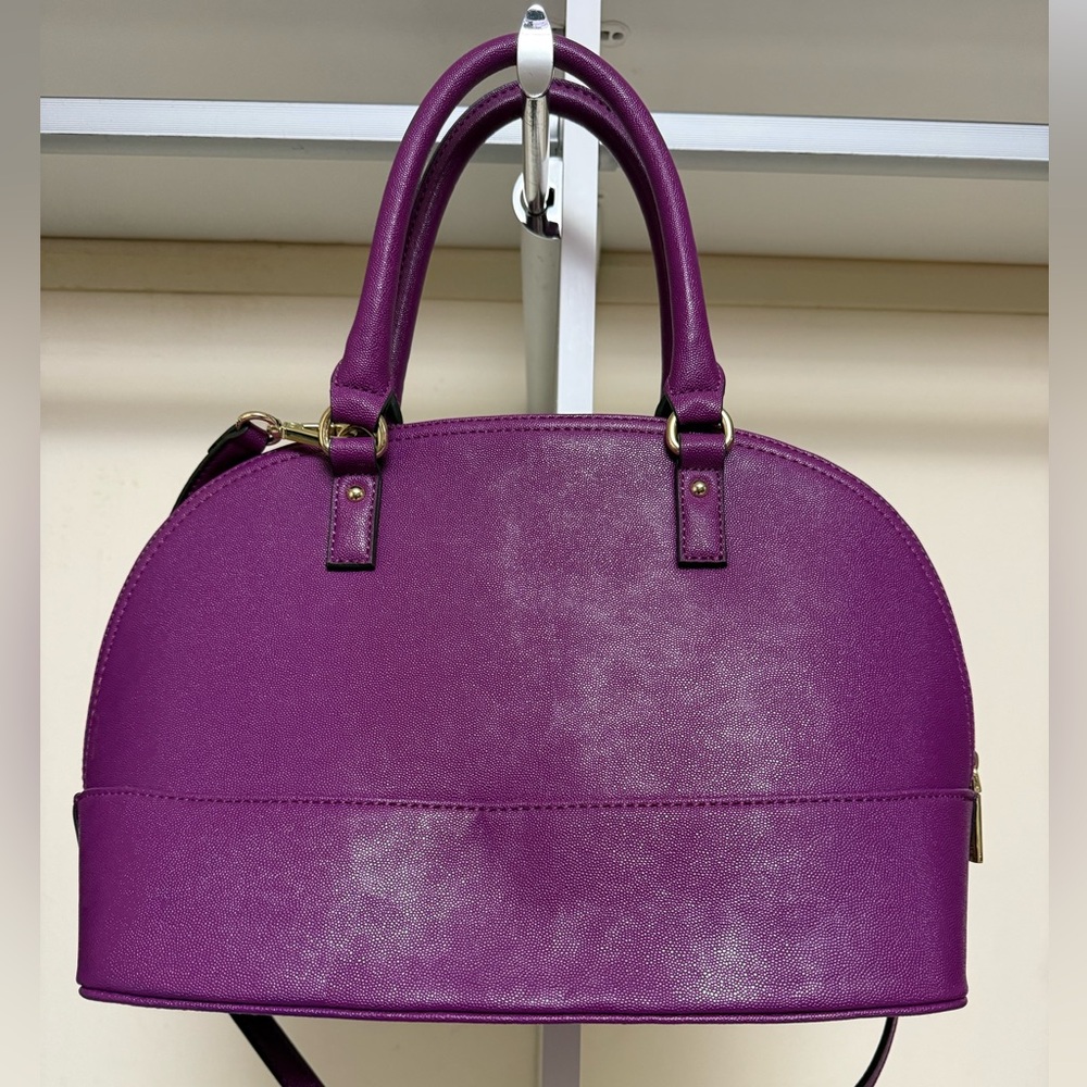 Anne Klein Elegant Purple Handbag with Lion Charm - Picture 2 of 4